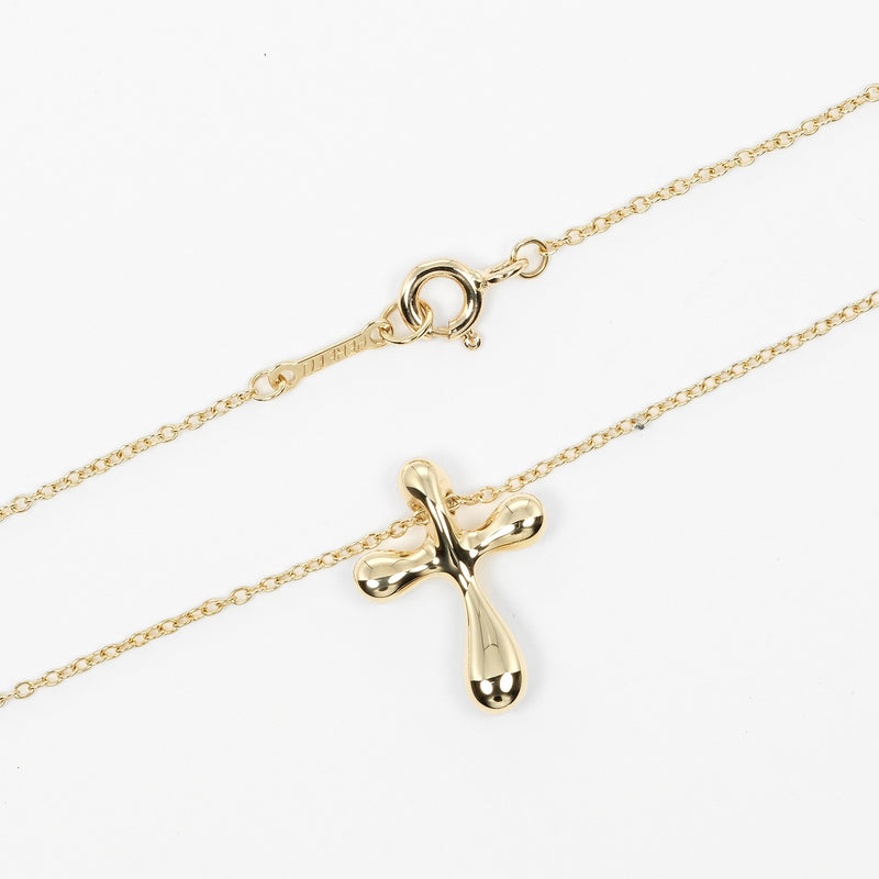 [Tiffany & co.] Tiffany 
 Collar cruzado pequeño 
 K18 Oro amarillo aproximadamente 3.32g Damas cruzadas pequeñas un rango