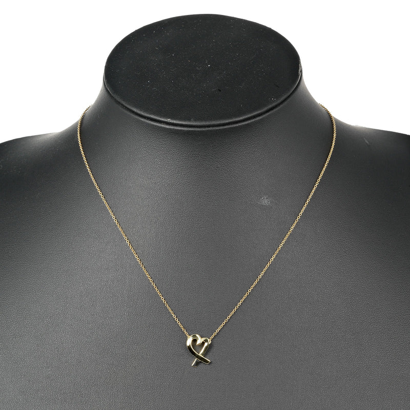 [Tiffany＆Co。]蒂法尼 
 摩擦心脏项链 
 K18黄金大约2.85克爱心女士