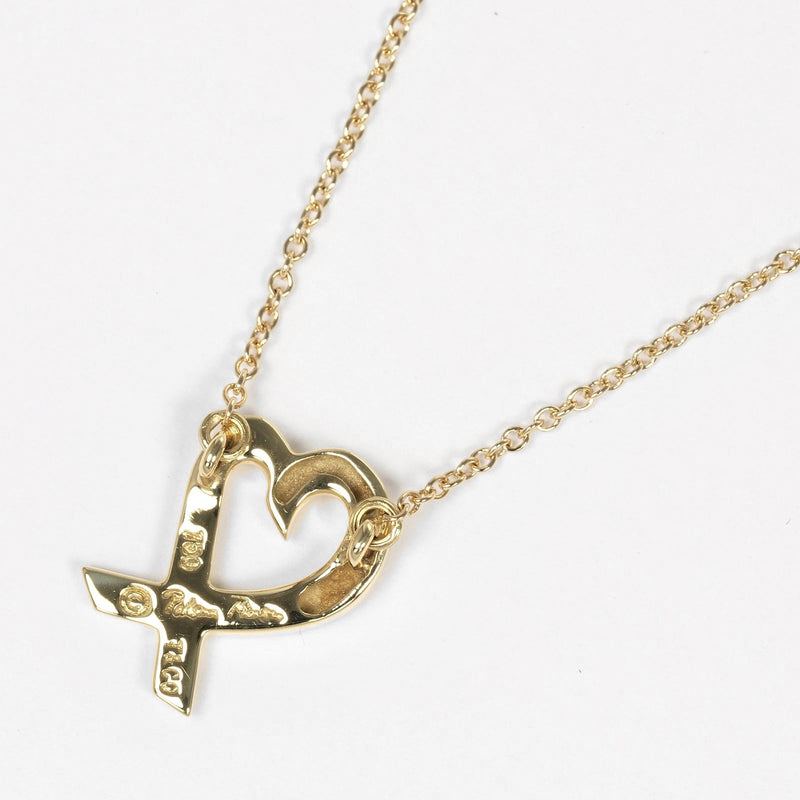 [Tiffany & co.] Tiffany 
 Collar de corazón frotando 
 K18 Oro amarillo aproximadamente 2.85 g de corazón amoroso Damas A Rank