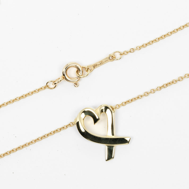 [TIFFANY & CO.] Tiffany 
 Rubbing heart necklace 
 K18 Yellow Gold Approximately 2.85g Loving Heart Ladies A Rank