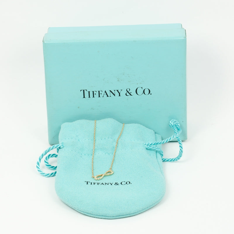[Tiffany & Co.] Tiffany 
 인피니티 목걸이 
 K18 옐로우 골드 약 2.39g 인피니티 숙녀는 순위입니다