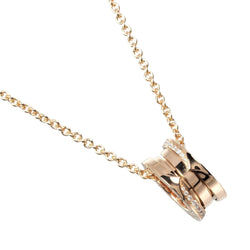 [BVLGARI] Bulgari 
 B.ZERO1 Necklace 
 Beezero One K18 Pink Gold x Demi Paves Diamond about 13.08G B.ZERO1 Ladies A Rank
