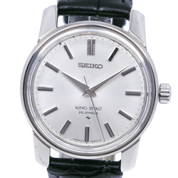 [Seiko] Seiko King Seiko Regardez le deuxième modèle Seiko Medallion Cal.44A 44-9990 en acier inoxydable x cuir en cuir à main le cadran argenté King Seiko Men