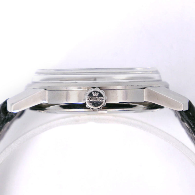 [Seiko] Seiko 
 Reloj King Seiko 
 Segundo modelo Seiko Medalion Cal.44a 44-9990 acero inoxidable x cuero de cuero dial de plata negro a mano rey seiko para hombres