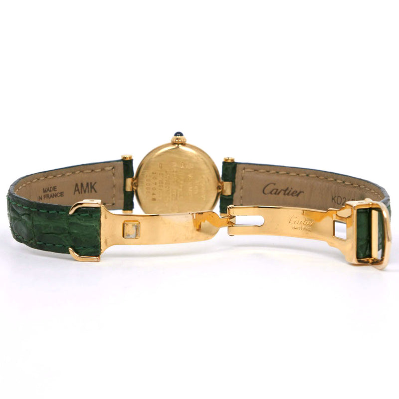 [Cartier] Cartier 
 Massevandome Watch 
 Vermille 590004 Silver 925 x Crocodile Gold Quartz Analog Silver Dial Must Vendome Ladies