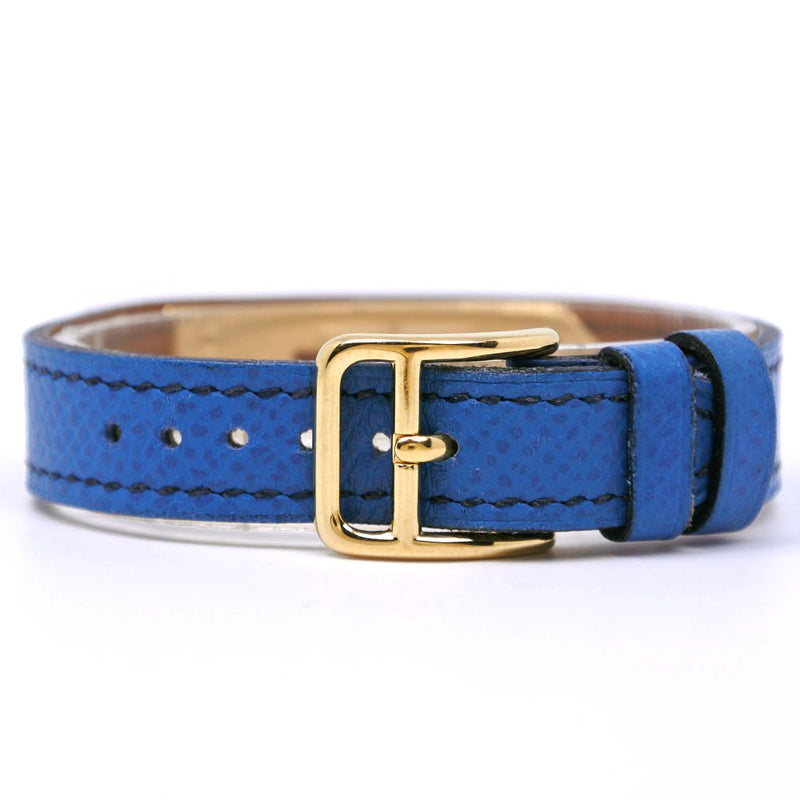 [Hermes] Hermes 
 Reloj Kelly Watch 
 729333 chapado de oro x soporte de cuero azul/dorado