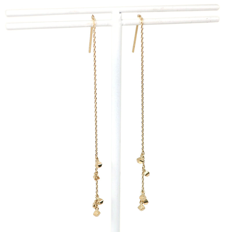 [4 ℃] Yon Sea 
 Chain earring 
 American Earrings K10 Yellow Gold Approximately 0.9G Chain Ladies SA Rank
