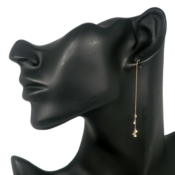 [4 ℃] yon 바다 
 체인 귀걸이 
 American Earrings K10 옐로우 골드 약 0.9G 체인 숙녀 SA Rank
