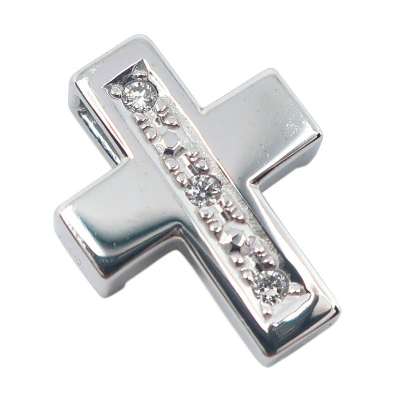 [TASAKI] Tasaki 
 Cross pendant top 
 K14 White Gold x Diamond 0.03 Engraved Cross Approximately 1.2g CROSS Ladies A-Rank