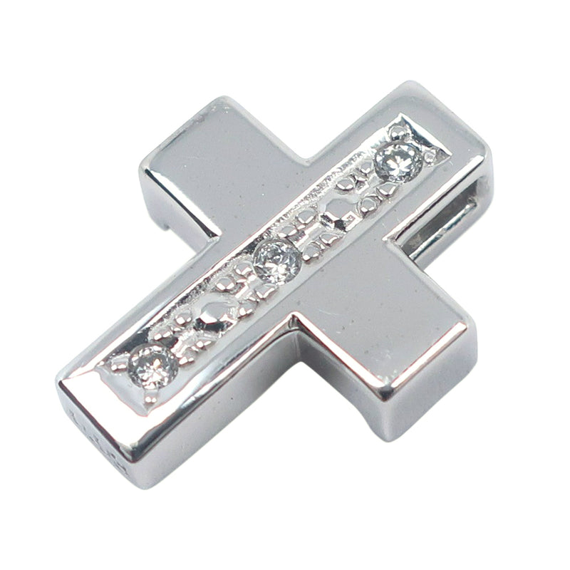 [TASAKI] Tasaki 
 Cross pendant top 
 K14 White Gold x Diamond 0.03 Engraved Cross Approximately 1.2g CROSS Ladies A-Rank