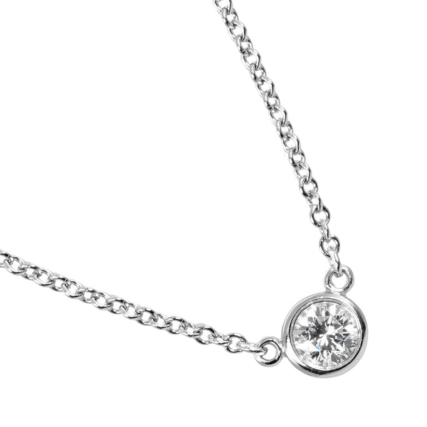 [TIFFANY & CO.] Tiffany 
 Viser Yard Necklace 
 Top width 4.3mm PT950 Platinum x Diamond about 2.48g by the Yard Ladies A Rank