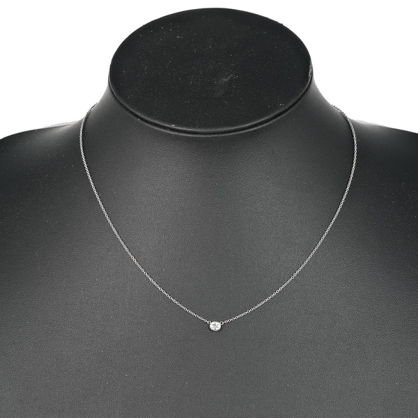 [TIFFANY & CO.] Tiffany 
 Viser Yard Necklace 
 Top width 4.3mm PT950 Platinum x Diamond about 2.48g by the Yard Ladies A Rank