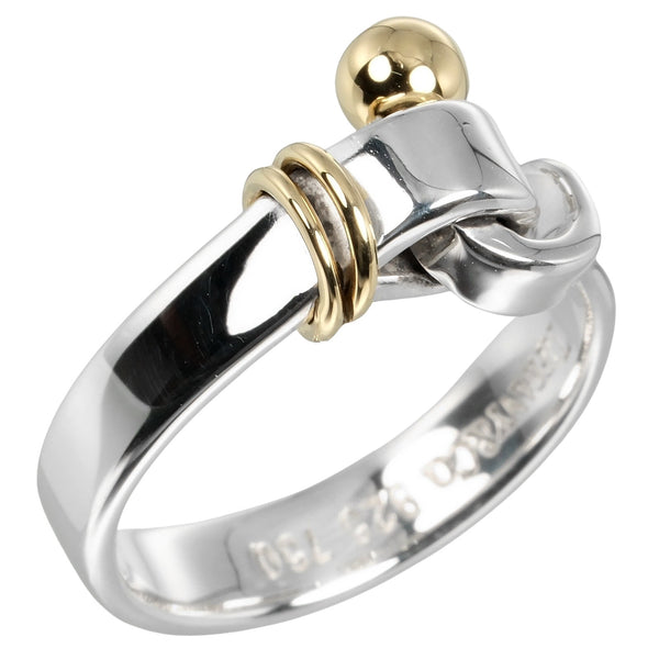 [Tiffany & co.] Tiffany 
 Amor nudo n. ° 9 anillo / anillo 
 Silver 925 ×18KOro alrededor de 3.76g amor nudo damas un rango
