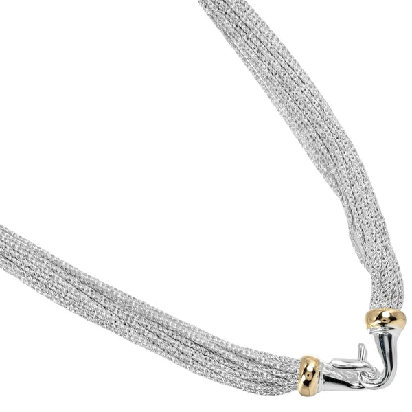 [Tiffany＆Co。]蒂法尼 
 复古多链项链 
 银925大约105克老式多股女士
