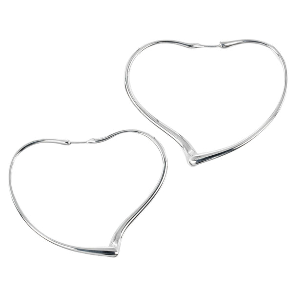 [TIFFANY & CO.] Tiffany 
 Open heart hoop piercing 
 Silver925 Approximately 8.74g Open HOOP Ladies A Rank