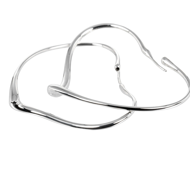 【TIFFANY&Co.】ティファニー
 オープンハート フープ ピアス
 シルバー925 約8.74g Open heart hoop レディースAランク