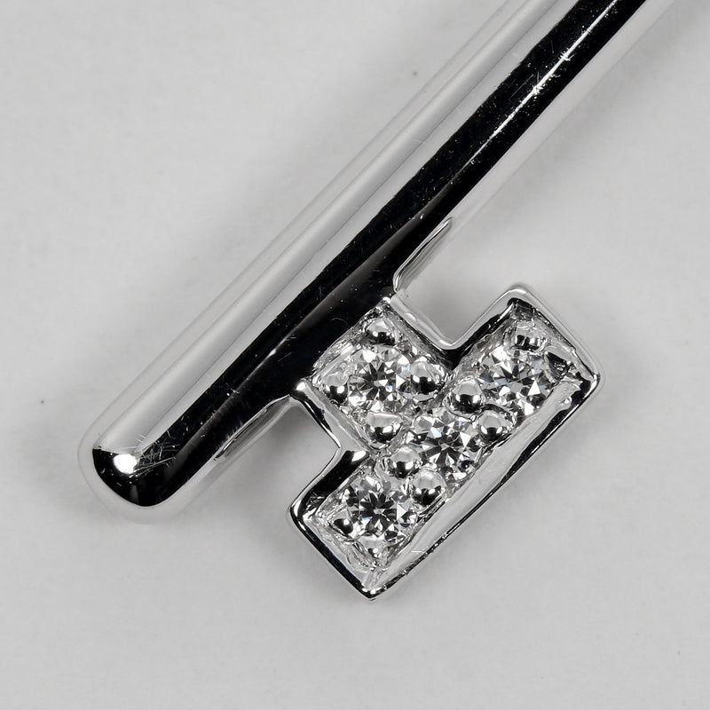 【TIFFANY&Co.】ティファニー
 クラウンキー ネックレス
 K18ホワイトゴールド×ダイヤモンド 約6.21g Crown key レディースAランク