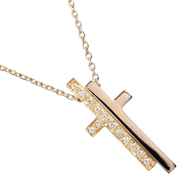 [Gucci] Gucci 
 单独的十字项链 
 18K粉红色金X钻石大约9克单独的布料女士
