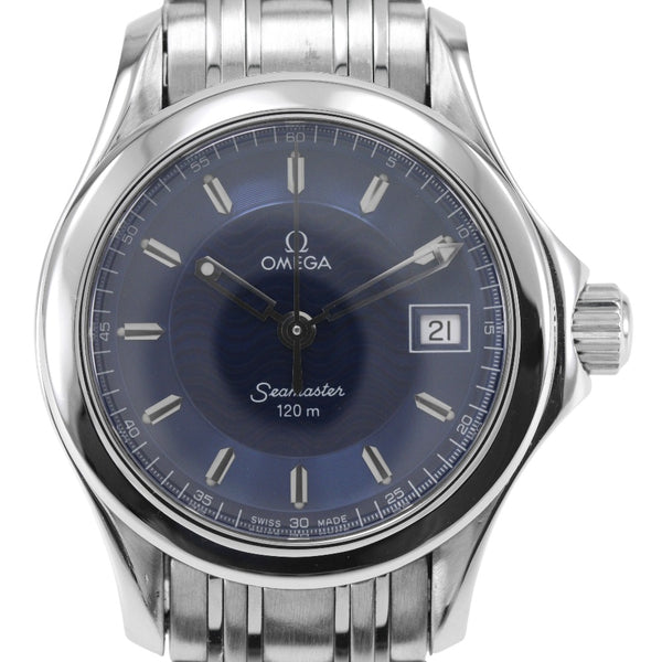 [欧米茄]欧米茄 
 Seamaster 120手表 
 杰克·迈尔（Jack Myor）20周年型号80/500 2501.89不锈钢石英模拟显示海军拨号Seamaster120女士