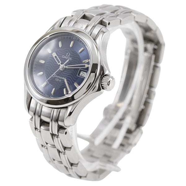 [欧米茄]欧米茄 
 Seamaster 120手表 
 杰克·迈尔（Jack Myor）20周年型号80/500 2501.89不锈钢石英模拟显示海军拨号Seamaster120女士