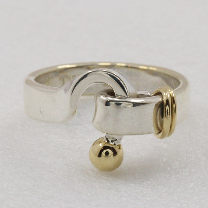 [Tiffany & CO.] Tiffany Hook & Eye 12 Ring / Ring Silver 925 × K18 Yellow Gol