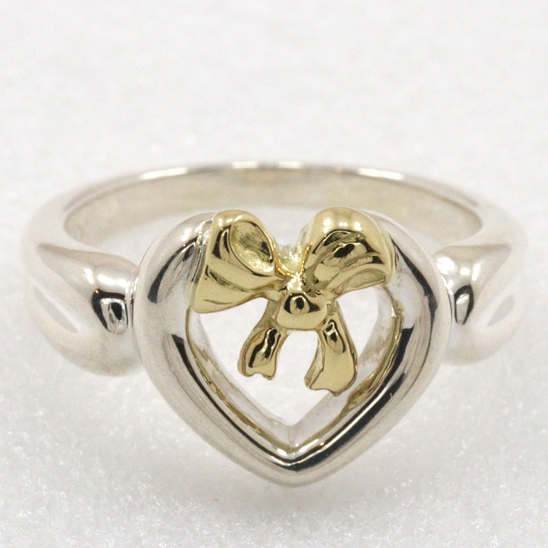 [Tiffany & co.]TIFFANY&Co. Heart Ribbon 7 Ring Silver 925 ×18KYellow Gold Heart Approximately 3.6g Heart Ribbon Ladies A Rank