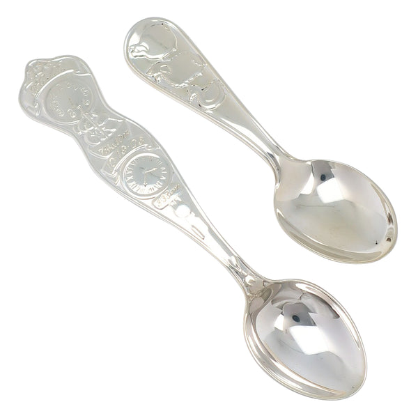 [Tiffany & co.]TIFFANY&Co. Baby Poon Tableware Juego de 2 Bear & Sheep Silver 925 Baby Spoon _