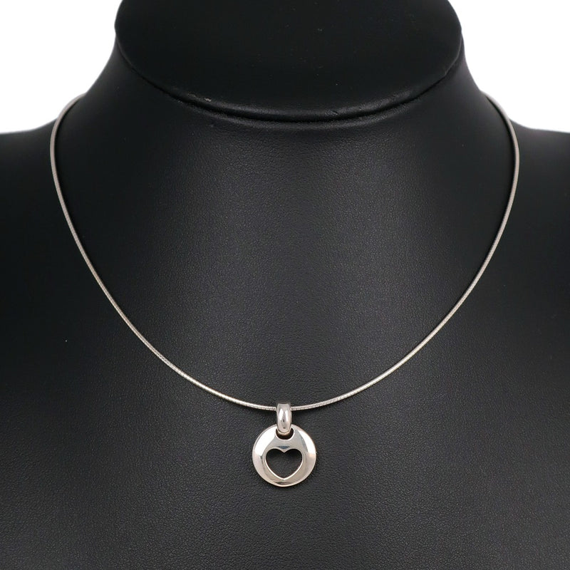 【TIFFANY&Co.】ティファニー
 カットアウトハート ネックレス
 オメガチョーカー シルバー925 約7.8g Cutout heart レディースAランク