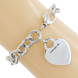 [Tiffany＆Co。]TIFFANY&Co.
 雷顿TIFFANY&Co. Bracelet
 Heart Tag Silver 925大约34.8克返回蒂法尼＆Co。女士