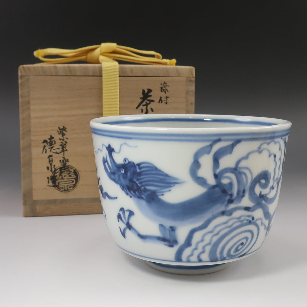 【kyoyaki】京焼 三代 西村徳泉 造 染付 雲龍 茶碗 紫翠窯 陶磁器 _ 骨董品 kyoyaki】京焼 三代 西村徳泉 造 染付 雲龍 茶碗 骨董品 – NISHIKINO