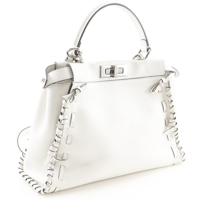 【美品】FENDI ハンドバッグ ホワイト FENDI】フェンディ ピーカブー ミディアム ハンドバッグ – NISHIKINO