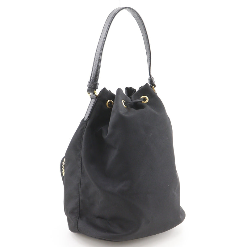 極美品】PRADA 巾着 ショルダー ギャランティカード付属 黒 極 美品 袋 