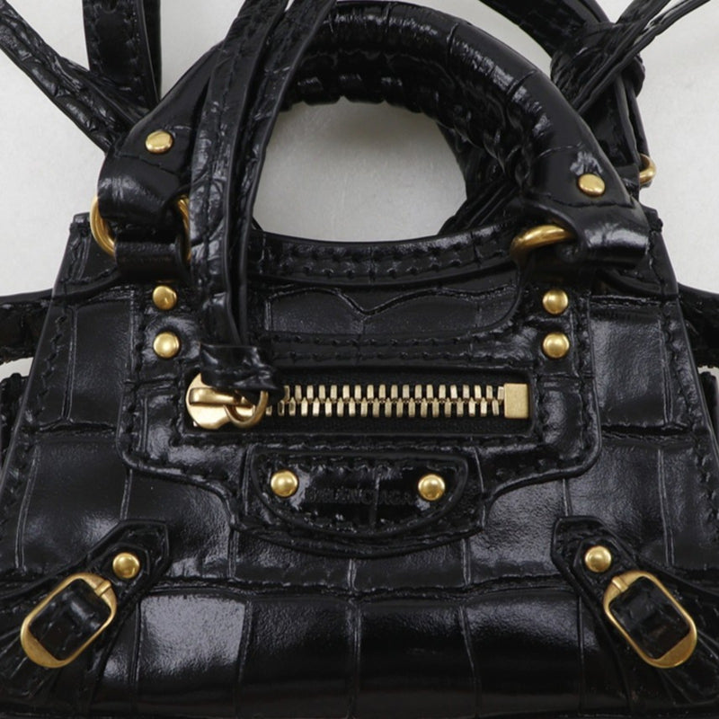 BALENCIAGA バレンシアガ バッグ ブラック ゴールド金具 ヴィンテージ BALENCIAGA】バレンシアガ ネオクラシックナノ ショルダーバッグ