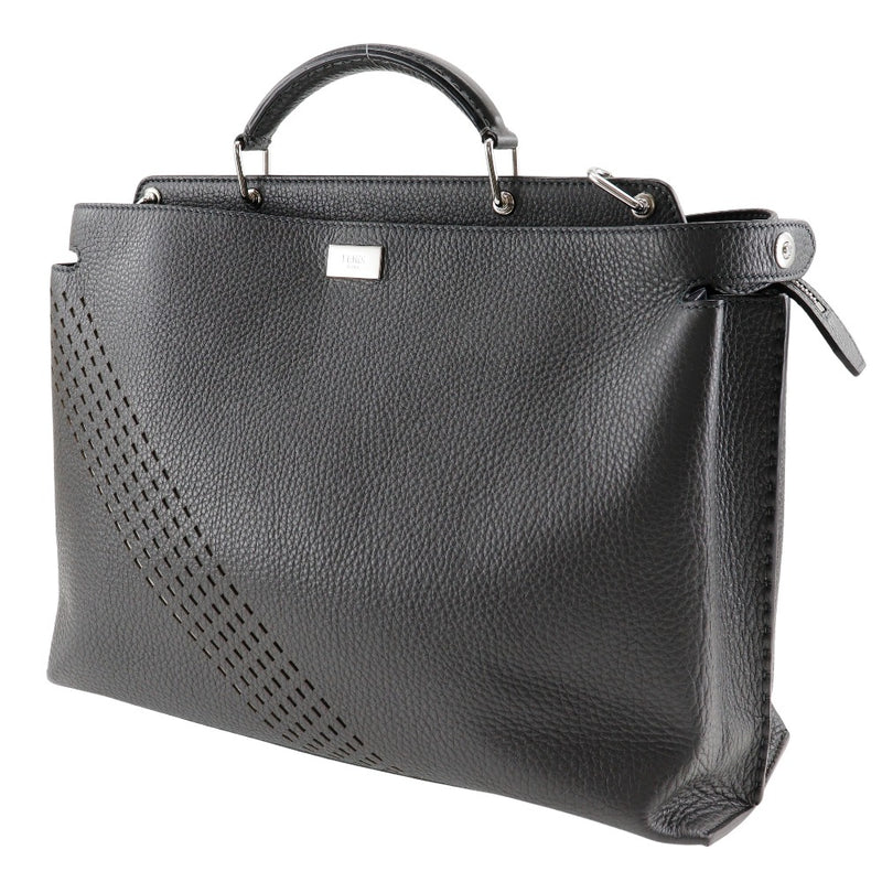 [Fendi]芬迪 
 Peca Boo Essential Business Bag 
 7va476小牛灰色手a4 zay zay peek-a-boo Essential男士