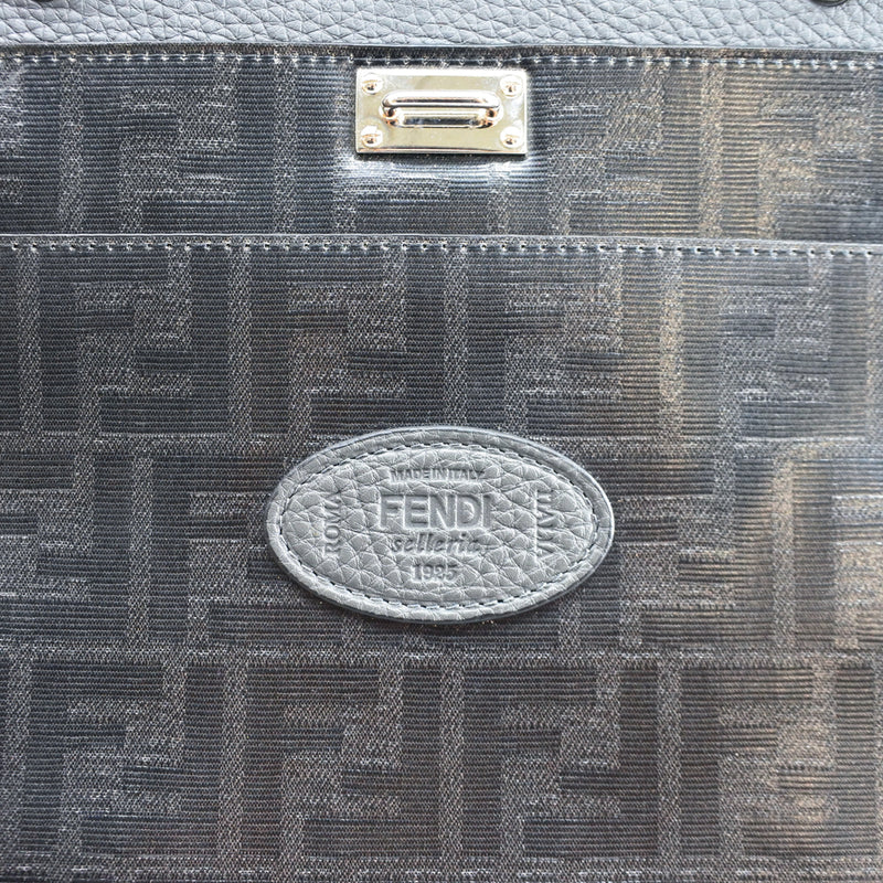 [Fendi] Fendi Pocket Caboo Essential Business Bag 7va476小牛灰色手提包A4紧固件