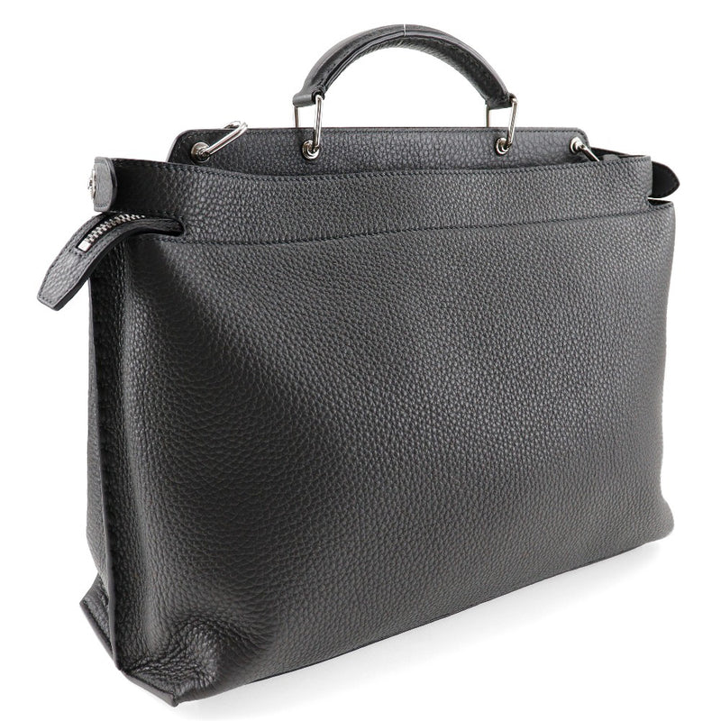 [Fendi] Fendi Pocket Caboo Essential Business Bag 7VA476 Calf Gray Handbag A4 Finner Peek-a-Boo Essential Men A Rank