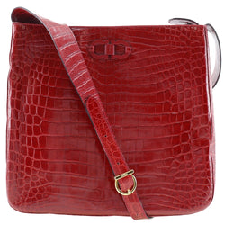 [Salvatore Ferragamo] Salvatore Ferragamo 
 Gancini Shoulder bag 
 Enhanced AQ216194 Leather red shoulder hanging A5 Fastener GANCINI Ladies