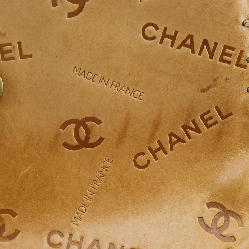 【CHANEL】シャネル
 チェーンショルダー ショルダーバッグ
 ココマーク ロゴ ヴィンテージ ヌメ革 茶 肩掛け A4 ターンロック ChainShoulder レディースB-ランク