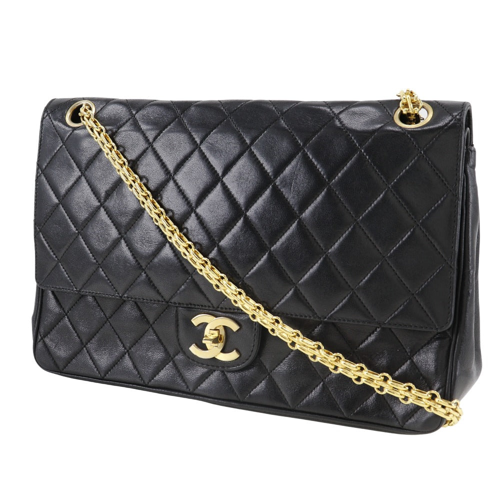 CHANEL マトラッセ ダブルフラップ Wチェーン ショルダーバッグ 黒 管理番号：10906 CHANEL マトラッセ ダブルフラップダブルチェーン 23 2021年