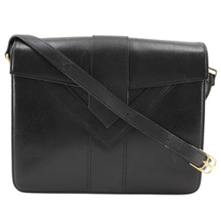 [Yves Saint Laurent] Eva Saint Laurent 
 Y Bolso de hombro de puntada 
 Ternero Diagonal Black Diagonal A5 imán Tipo Y Puntada Damas