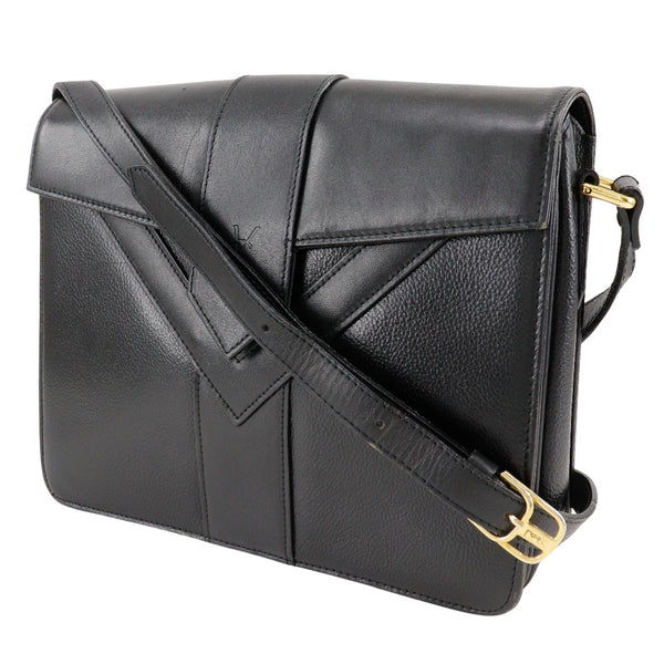 [Yves Saint Laurent] Eve Saint Laurent 
 Y stitch shoulder bag 
 Calfskin Black diagonal hanging A5 magnet type Y stitch ladies