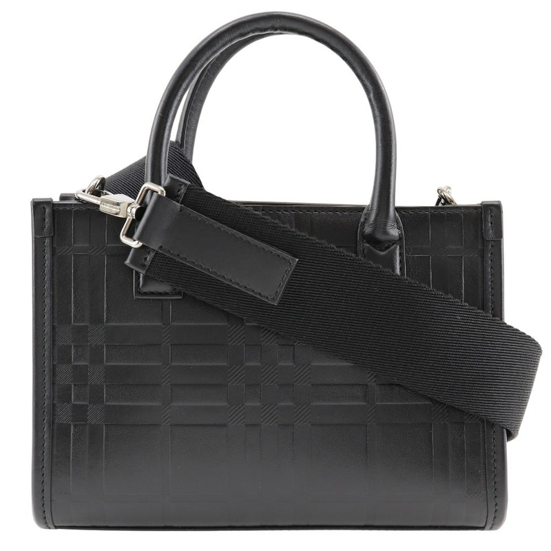 [Burberry] Burberry 
 Bolso de cheque en relieve 
 Caza a mano diagonal de ternero negro de hombro 2 de 2