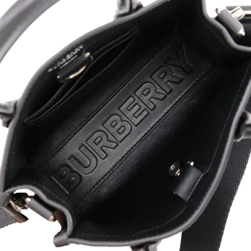 [Burberry] Burberry Check Bag Bag Bag 2way Shoulf de ternero Diagonal Negro 2 vías abiertas de cheque en relieve a las damas un rango