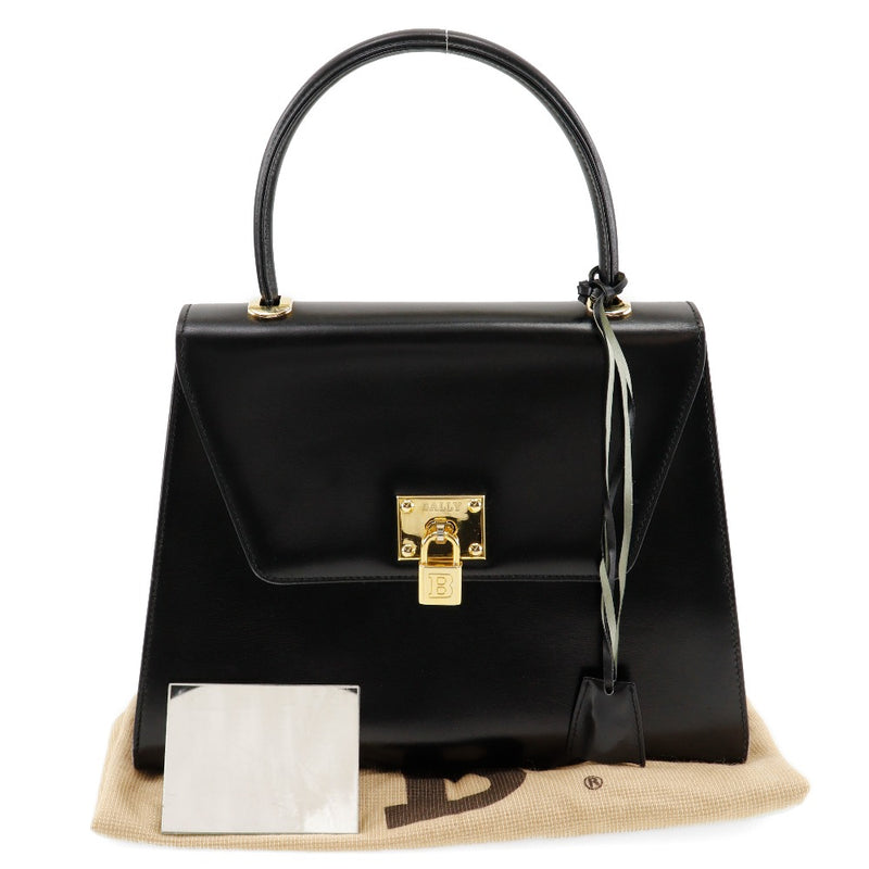 [BALLY] Barry 
 Handbag 
 Calfskin Black Handsure A5 Turn Lock Ladies