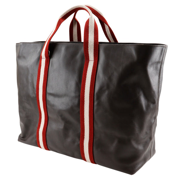 [BALLY] Barry 
 Train spoting tote bag 
 Calfskin Brown Handscape A4 Fastener TRAINSPOTTING Unisex A-Rank