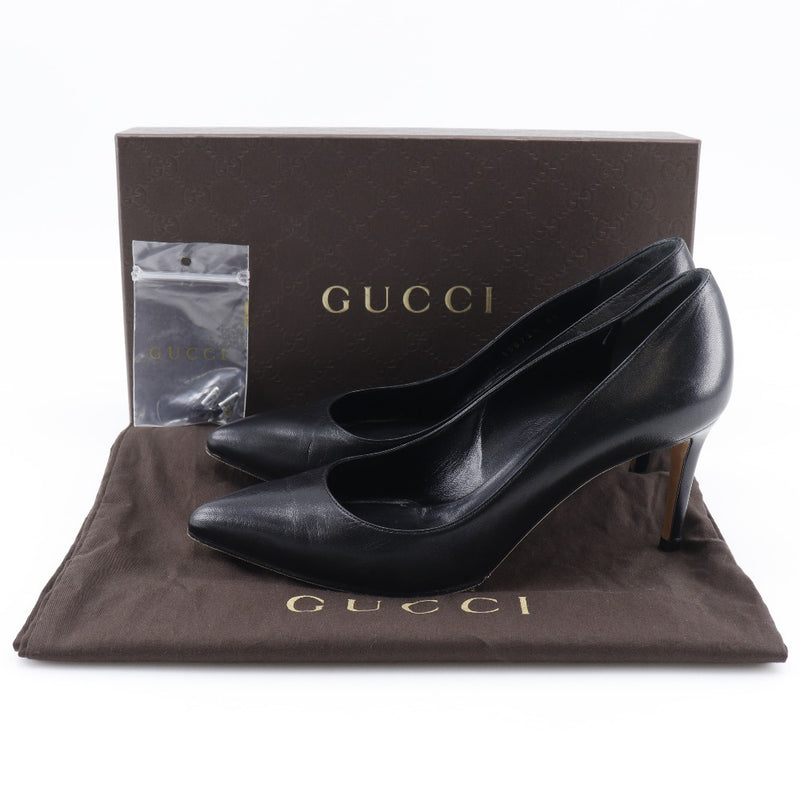 【GUCCI】グッチ
 ポインテッドトゥ パンプス
 338724 カーフ 黒 Pointed toe レディース