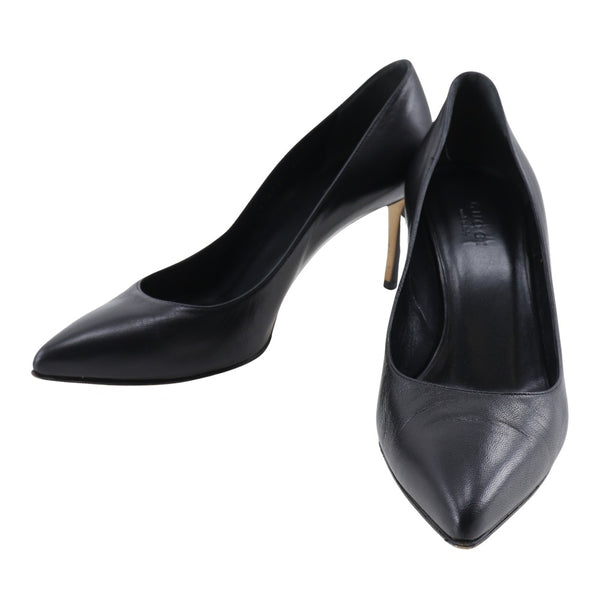 [GUCCI] Gucci Pointed Topumps 338724 Calfskin Black Pointed TOE Ladies