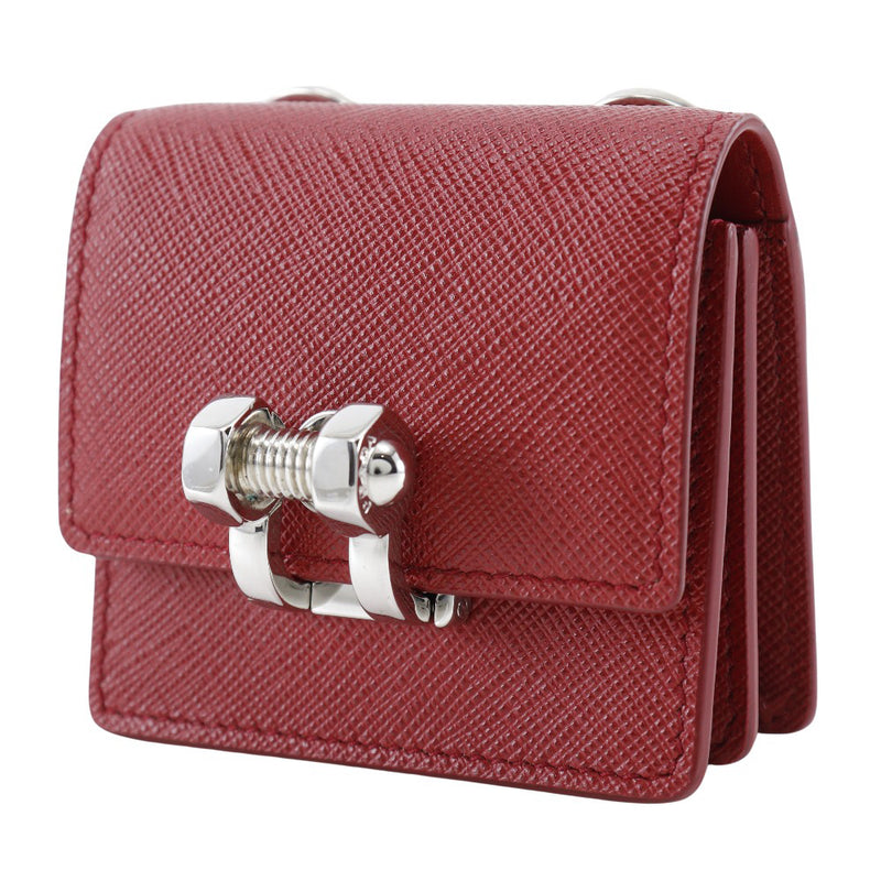 [PRADA] Prada 
 Shoulder pouch shoulder bag 
 Pochette 2ZH097 Safiano Red Diagonal Hanging Flap SHOULDER POUCH Ladies A-Rank