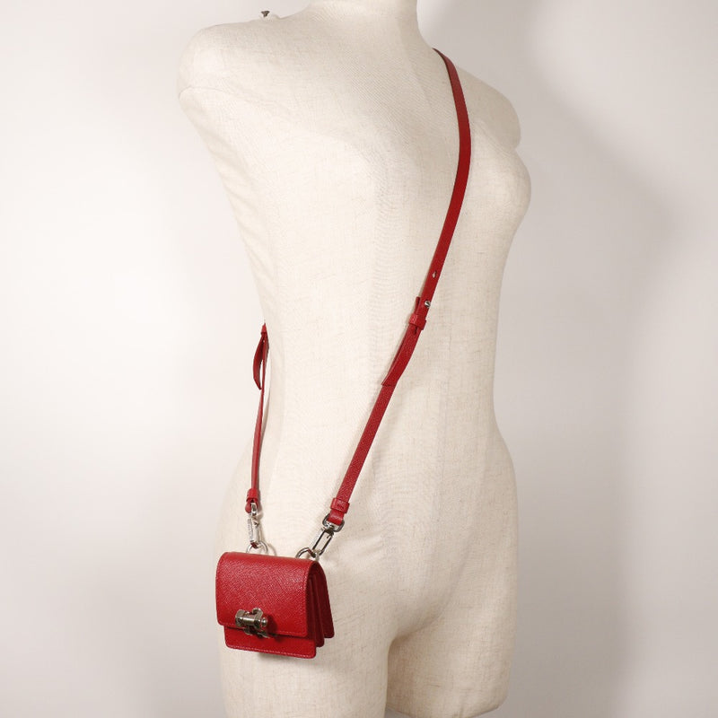 [PRADA]PRADA ShoulderPouch Shoulder Bag Pochette 2ZH097 Safiano Red Diagonal Hanging Flap SHOULDER POUCH Ladies A-Rank