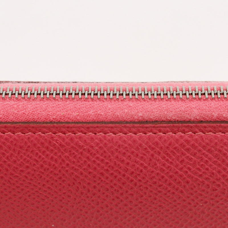 [HERMES] Hermes Azaplong Silkin Purse Epsom Rose Azare Raspberry Pink C stamp Fastener AZAP LONG SILK INN Ladies A-Rank